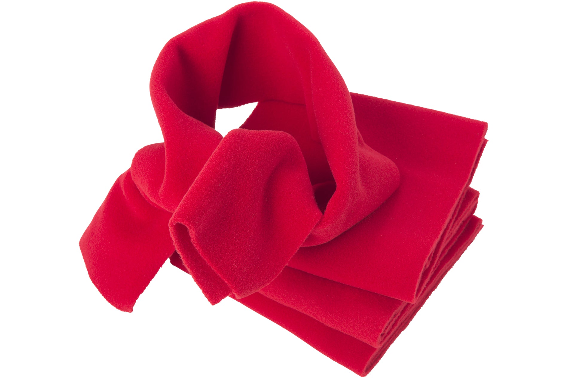 Red fleece blindfold for use with team building activities from Metalog Training Tools